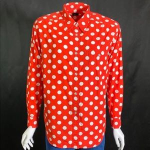 Vintage Red polka dot button up